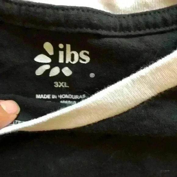 ibs raglan style black white short sleeve t-shirt mens XL - Picture 4 of 4